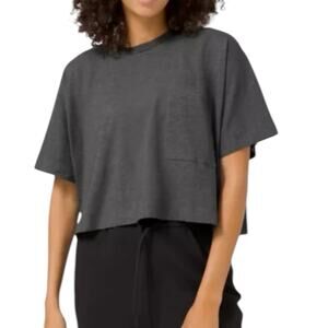Lululemon Check The Box Crop Top Gray Short Sleeve T-Shirt Women’s 8